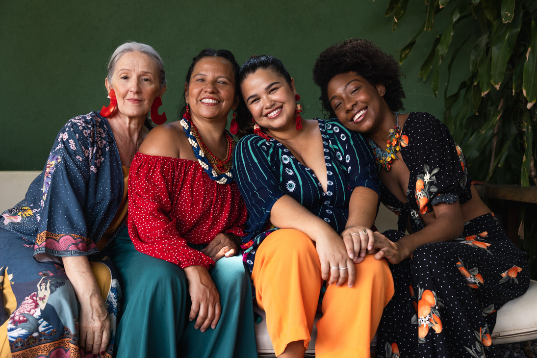 Brazilian Women Group of Diverse Women Sitting on a Couch